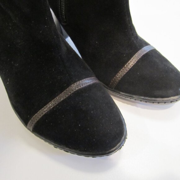 EU38.5 US7.5 M/W BOLO BORN CROWN super sexy BLACK suede HIGH HEEL ankle BOOTS - Picture 5 of 12